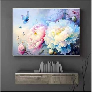 Tranh thêu kín hoa mẫu đơn e279-60x90cm