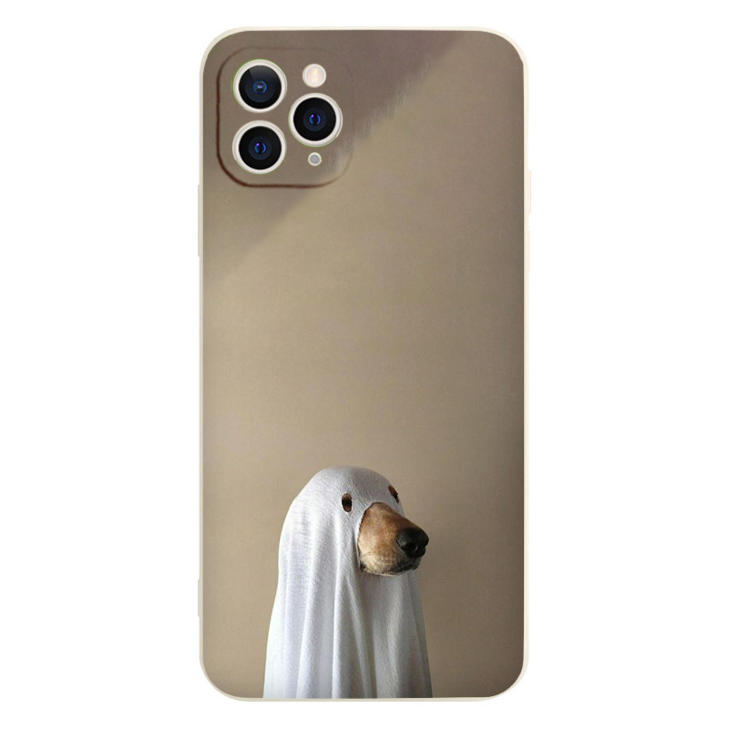 Ốp Điện Thoại Dẻo cún mũi dài chùm áo ma mãnh Chống Sốc Cho 13 12 11 Pro Max X Xr Xs Max 8 7 6 6s Plus eh68