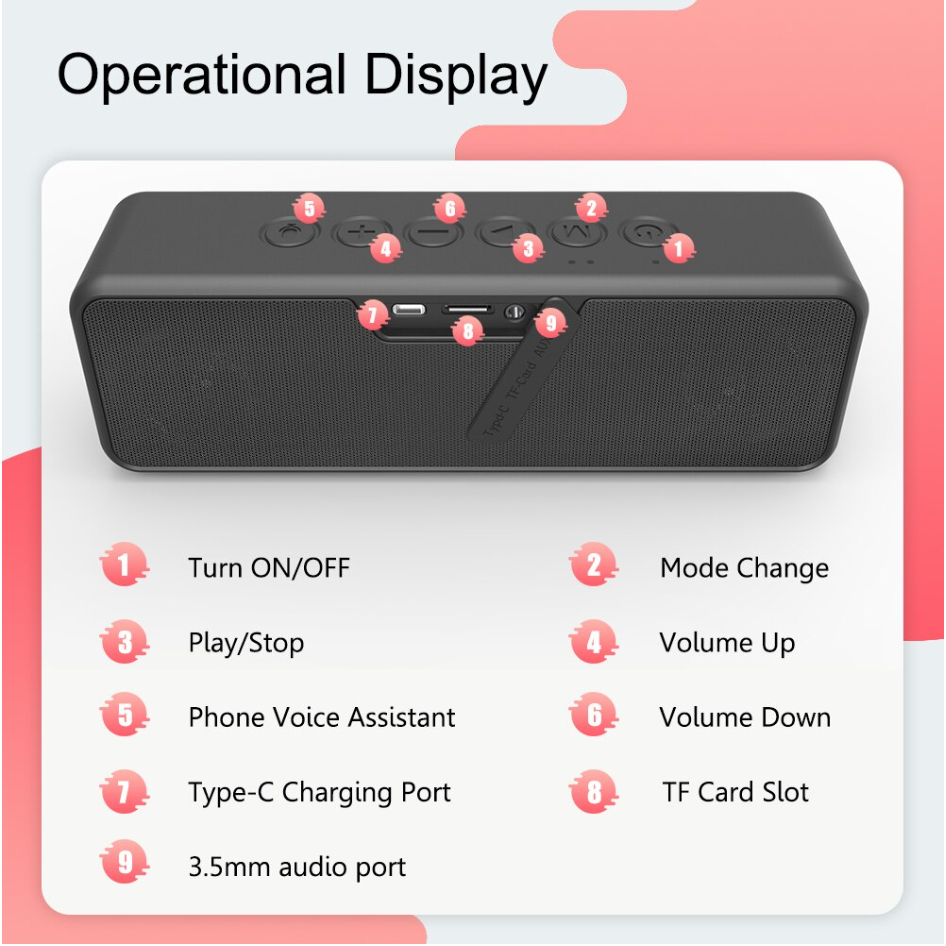 Loa Bluetooth 5.0 Xdobo X5 Loa di động Siêu Trầm Siêu Hay, Công suất 30W - Hỗ Trợ Thẻ TF - Chống nước IPX6 - Chính Hãng