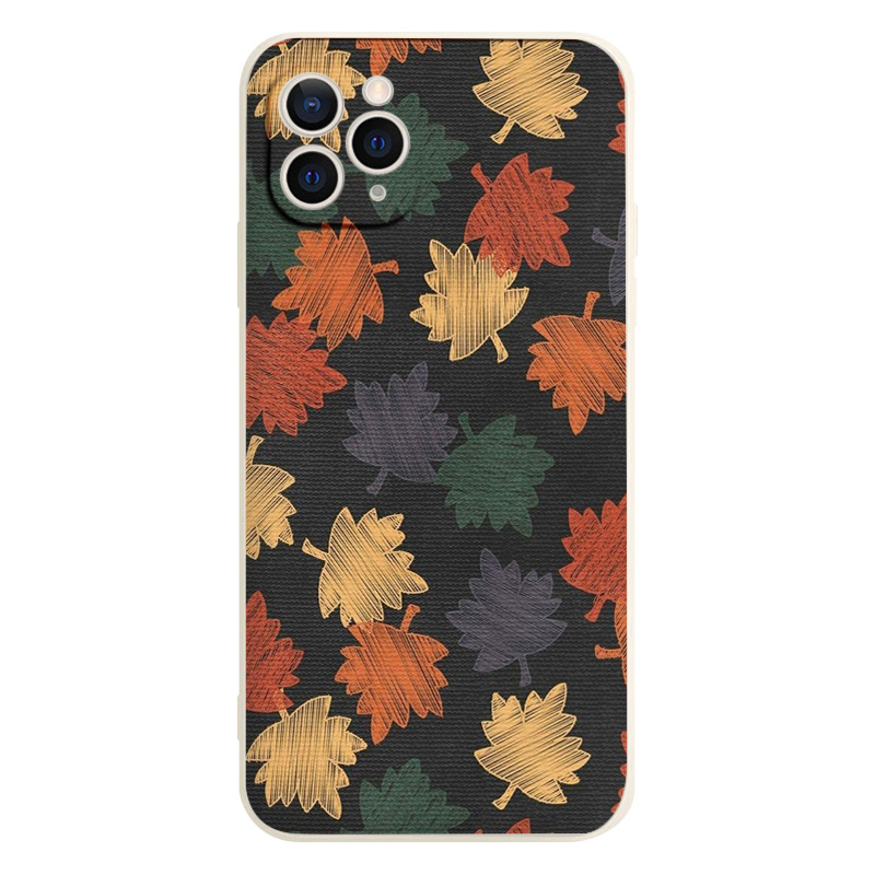 Ốp lưng Iphone lá phong nhiều màu nền đen đặc biệt đẹp 6/7/8Plus X XS xr xsmax 11/12/13/14pro prm eh80