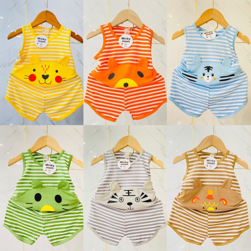 Bộ 3 lỗ thun lạnh tai thú cho bé trai bé gái K37
