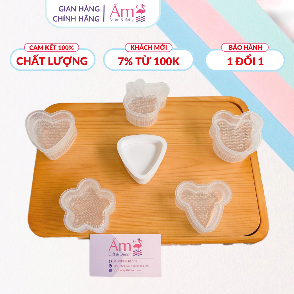 Khuôn Cơm Tạo Hình Ngộ Nghĩnh Ấm Baby Cho Bé Ăn Dặm Ấm Gift Decor