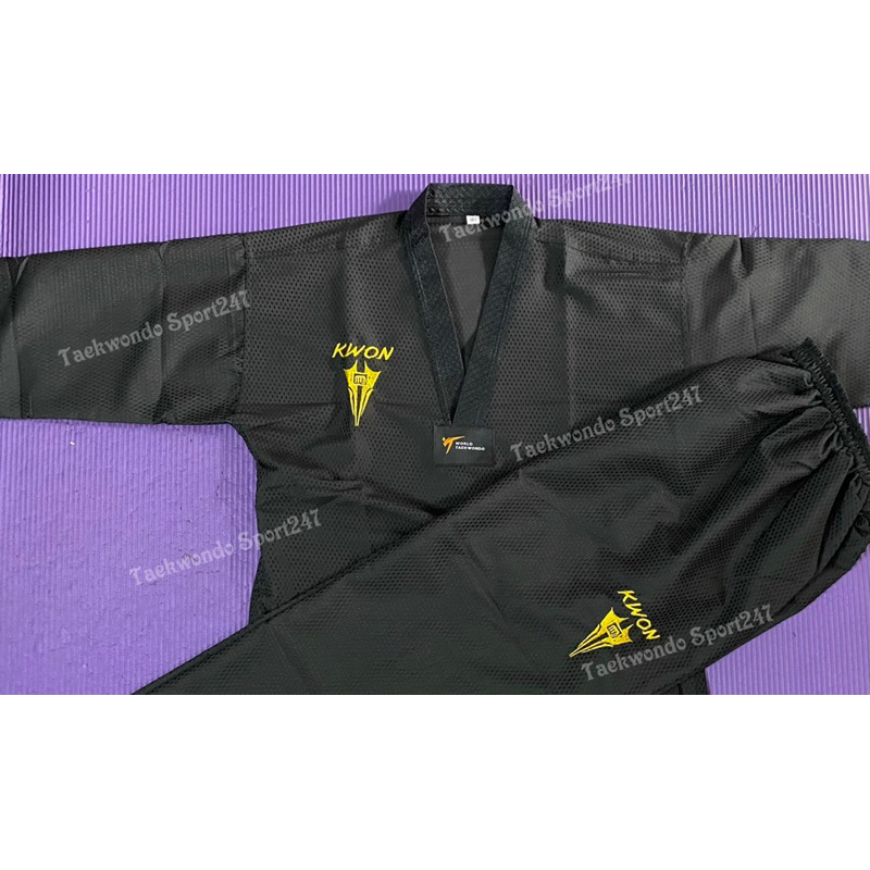 Võ phục Taekwondo Full Black - Vải kim cương mềm nhẹ