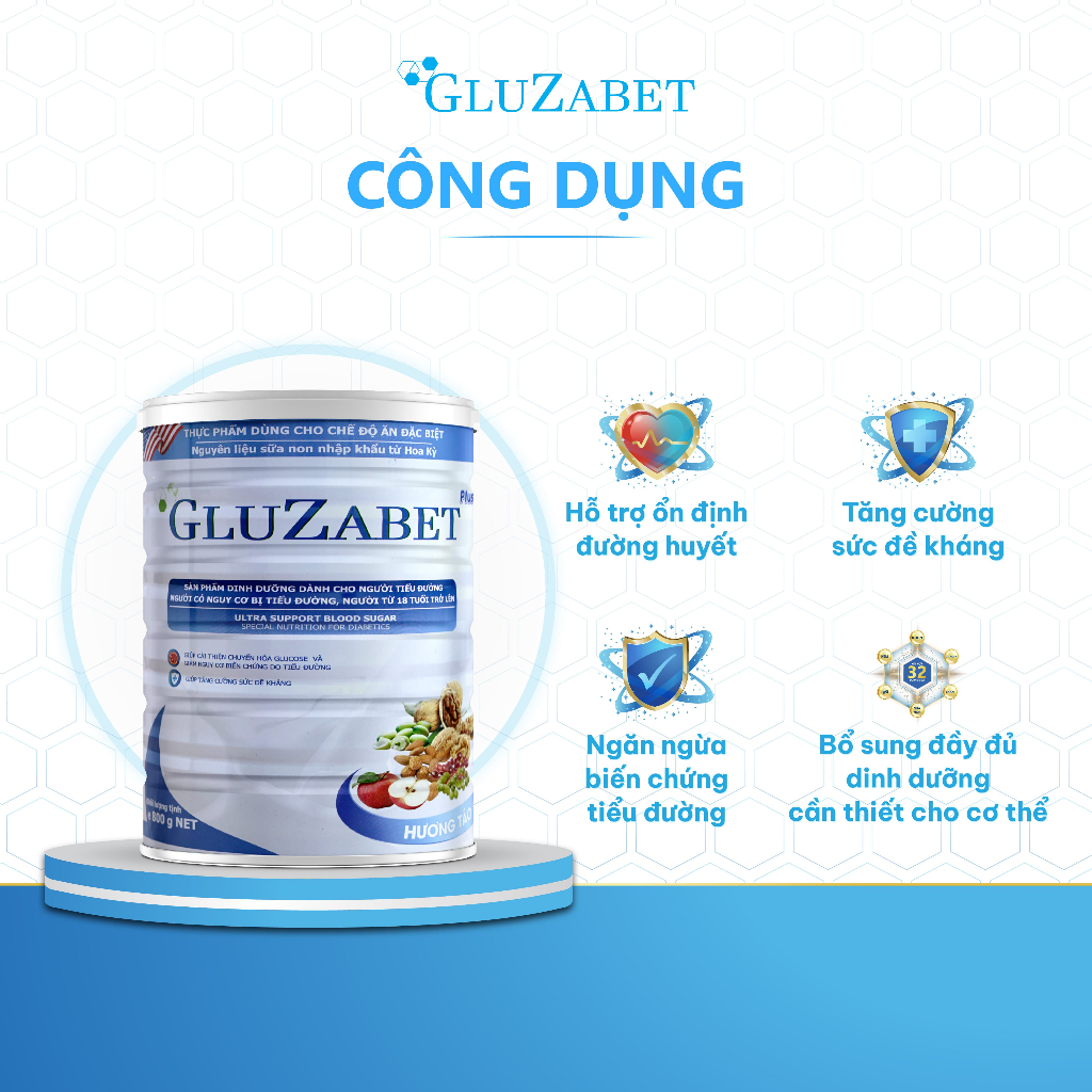 COMBO 2 Sữa Hạt Gluzabet 800G Chuyên Cho Người Tiểu Đường,Giúp Ổn Định Đường Huyết, Ăn Ngon Ngủ Ngon,Tăng Cường Đề Kháng