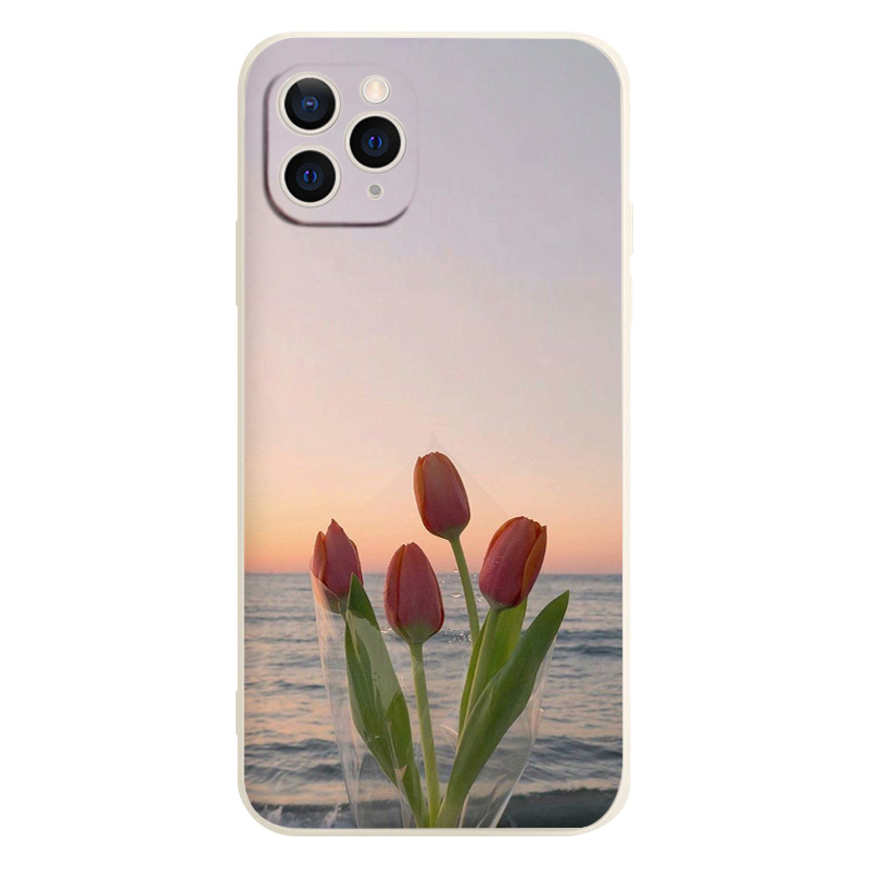 Ốp lưng iphone 13promax hoa tulip nền biển khơi cực đỉnh BVC 6/6s/7/8/X/XS/11/12/13/14 Pro Plus Max eh98