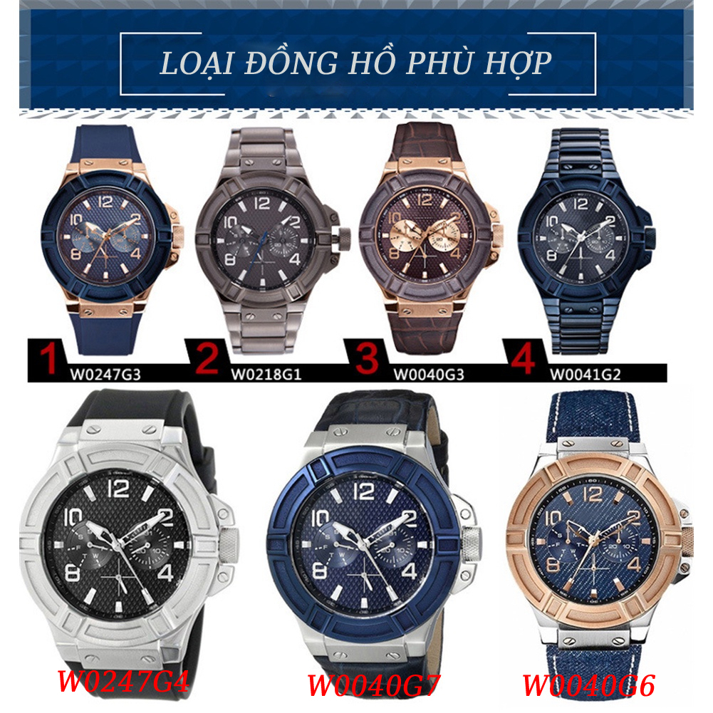 Dây silicone kèm khóa cho đồng hồ guess 22x27x22mm