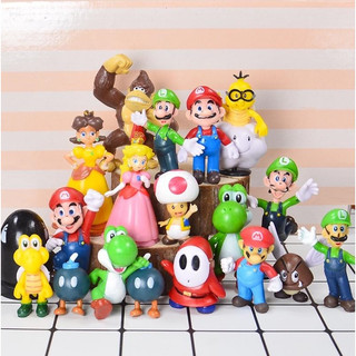 Set 48 mô hình mô phỏng nhân vật game super mario bros game hái nấm cute công chúa peach 001341