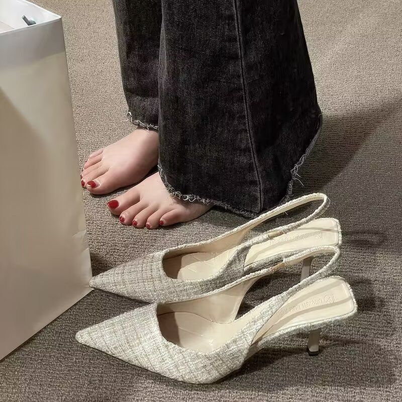 Giày nữ big size cao gót 6cm size 40 - 42 gót nhọn mũi nhọn