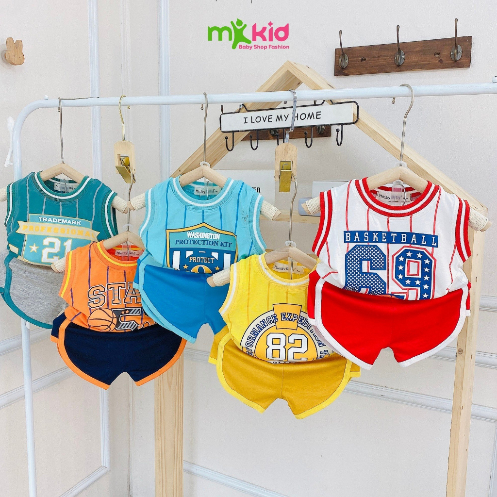 Đồ Bộ Cho Bé Trai, Bé Gái Mặc Nhà 💖 Bộ Ba Lỗ Cá Mập Minky Mom Dễ Thương 💖 Chất thun lạnh cao cấp siêu mềm mát cho bé .