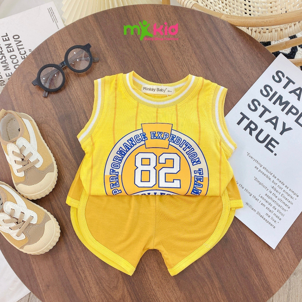 Đồ Bộ Cho Bé Trai, Bé Gái Mặc Nhà 💖 Bộ Ba Lỗ Cá Mập Minky Mom Dễ Thương 💖 Chất thun lạnh cao cấp siêu mềm mát cho bé .