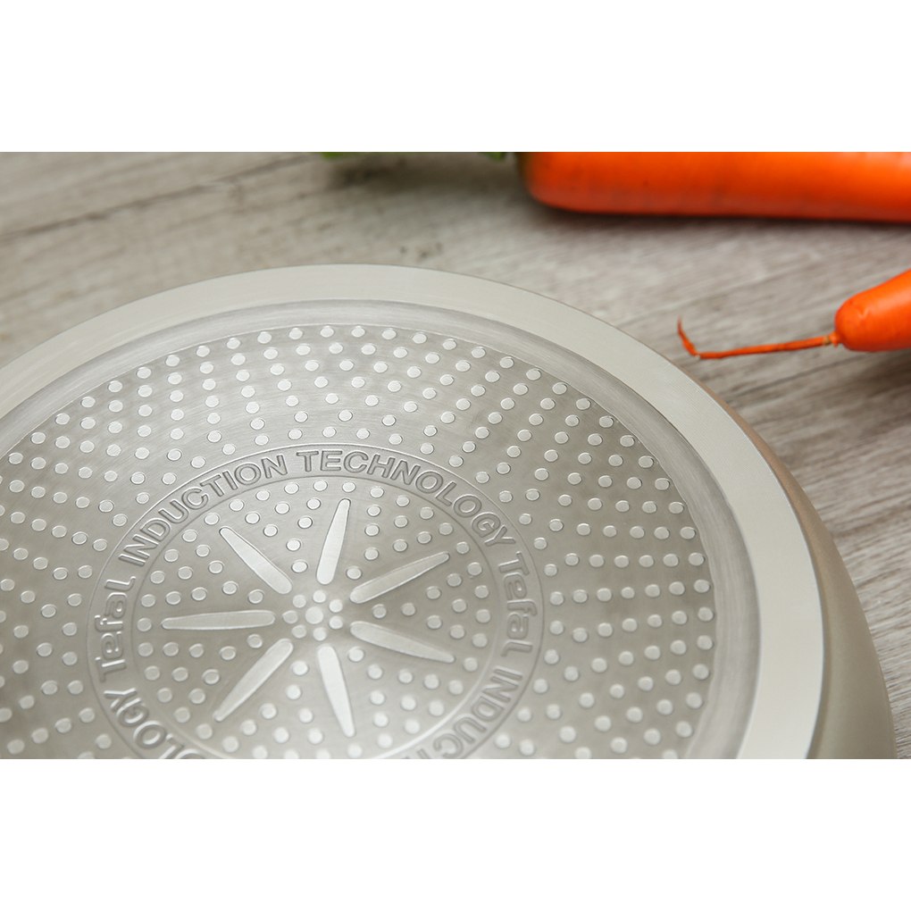 Chảo Chống Dính Tefal Thiết Kế Gọn Đẹp, Tinh Xảo, Màu Da Sang Trọng, Đường Kính 24 cm