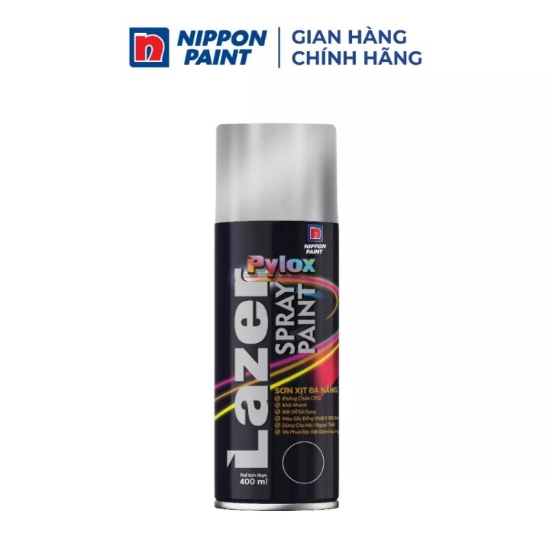 Sơn xịt đa năng Pylox Lazer màu trắng - 40 WHITE - Chính hãng Nippon Paint - 400ml