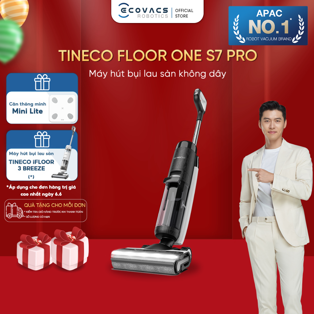 Máy Hút Bụi Lau Sàn khô và ướt Tineco FLOOR ONE S7 Pro_Bản quốc tế_Bảo hành chính hãng 24 tháng