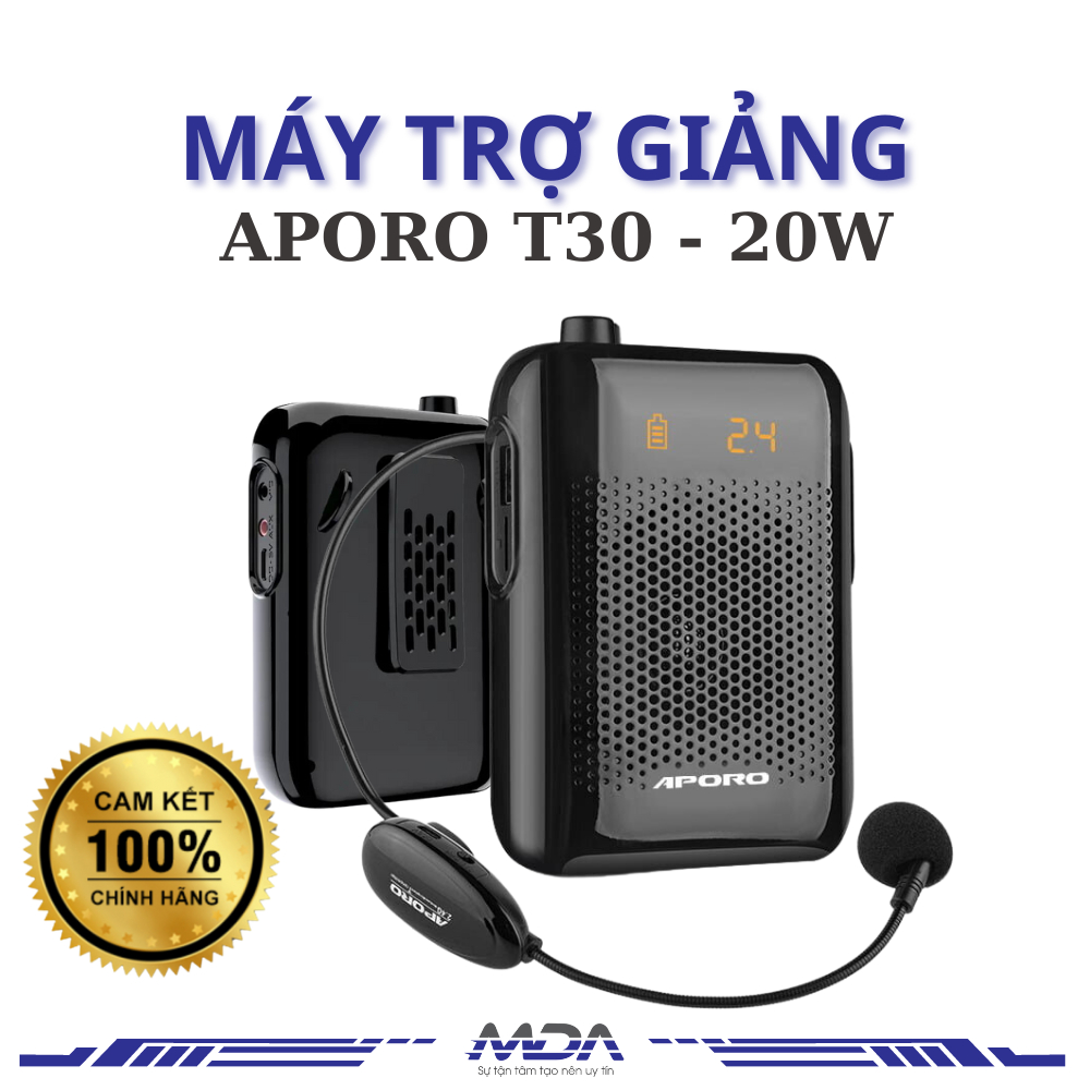 Loa trợ giảng Aporo T30, Loa trợ giảng không dây 20W, sạc 1 lần dùng cả tuần, hàng chính hãng bảo hành 12 tháng