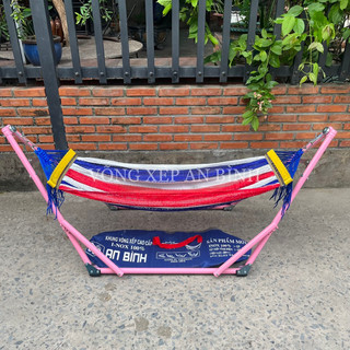 Bộ võng xếp baby, võng xếp cho em bé, khung sơn tĩnh điện, lưới võng polyester siêu bền màu sắc đa dạng chịu lực 150kg