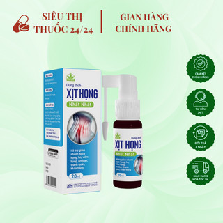 Xịt họng Nhất Nhất chai 20ml ⚡ CAM KẾT CHẤT LƯỢNG ⚡ Xịt họng hỗ trợ giảm nhanh ngứa họng, ho, đau họng
