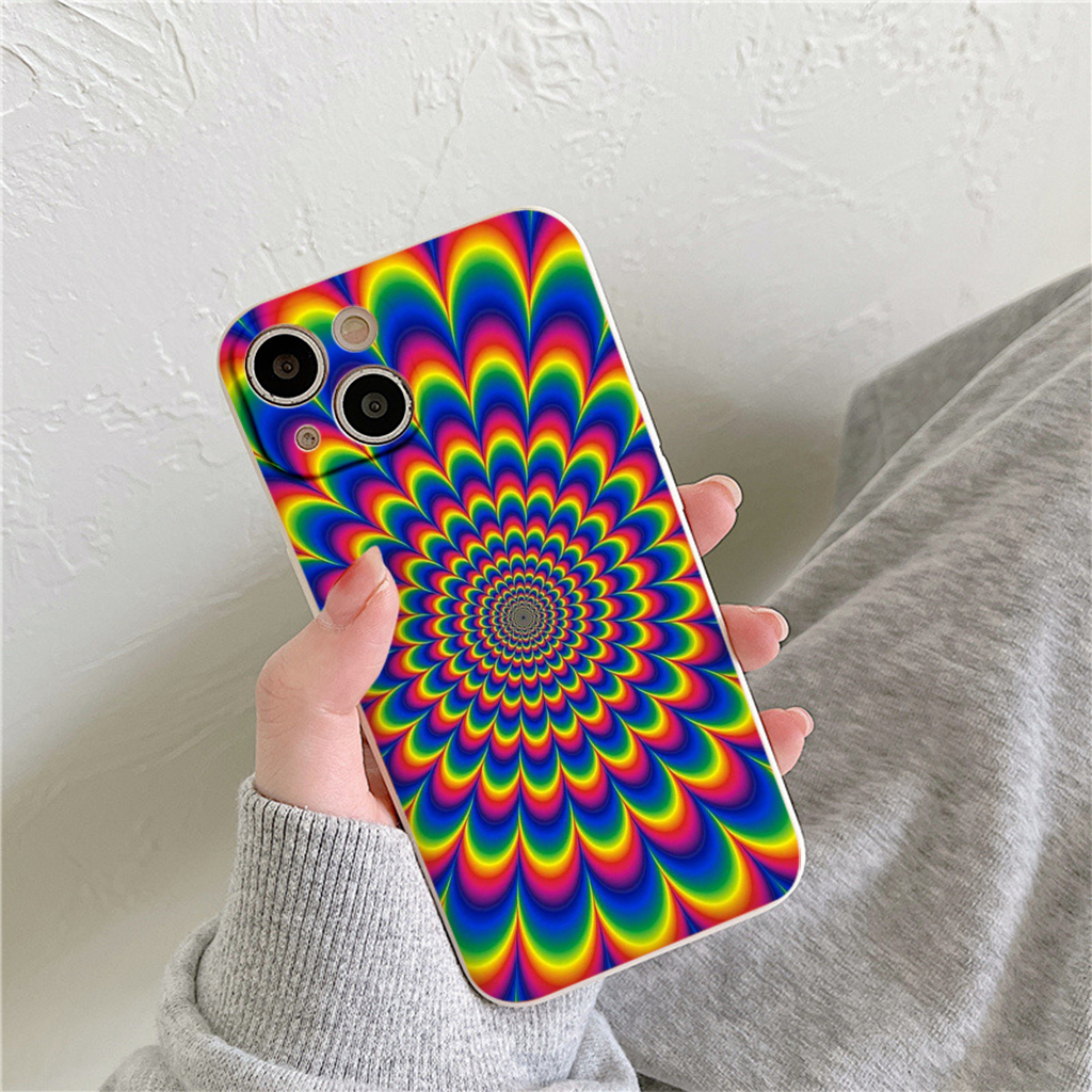 Ốp Điện Thoại Mềm nhiều sắc màu ảo giác mạnh iphone 14 13 12 11 Pro Max X XR Xs Max 8 7 6 6s Plus SE eh147