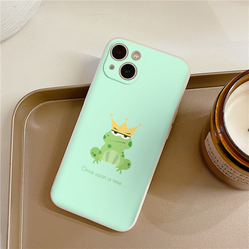 Ốp Điện Thoại Mềm ếch xanh vương miện lạnh lùng 14 13 12 11 Pro Max X XR Xs Max 8 7 6 6s Plus eh152