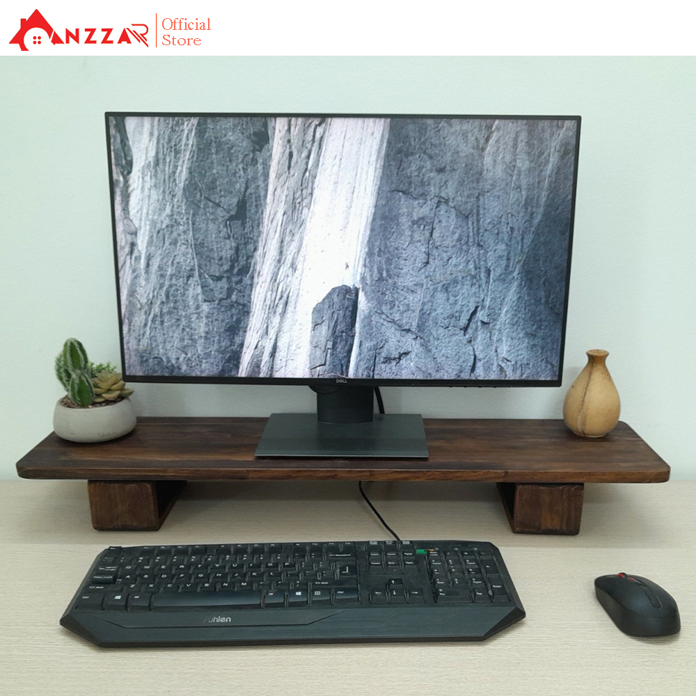 Kệ kê màn hình máy tính bằng gỗ, Kệ gỗ kê màn hình Anzzar-01