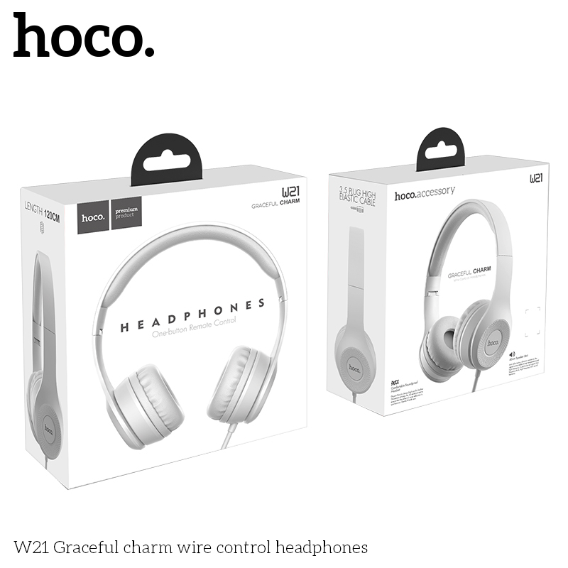 Tai nghe/ Monitor Headphones - Hoco W21 - Màu xám