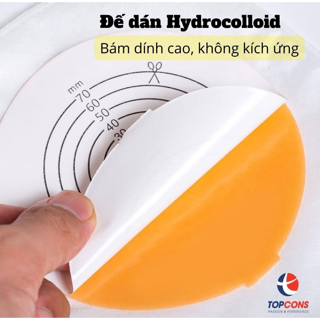 Túi hậu môn nhân tạo 1 mảnh khóa dán