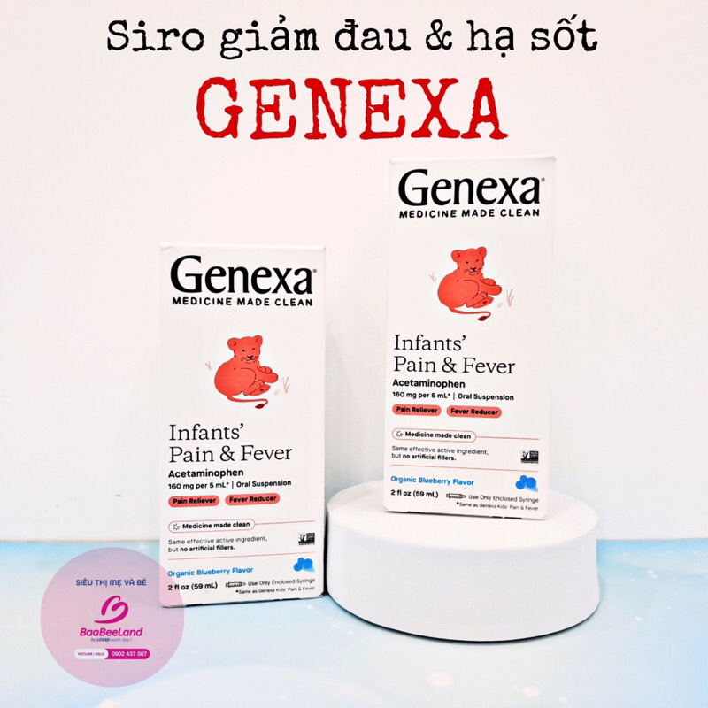 Siro Genexa Infants' Pain & Fever cho bé từ 2 tuổi - BAABEELAND