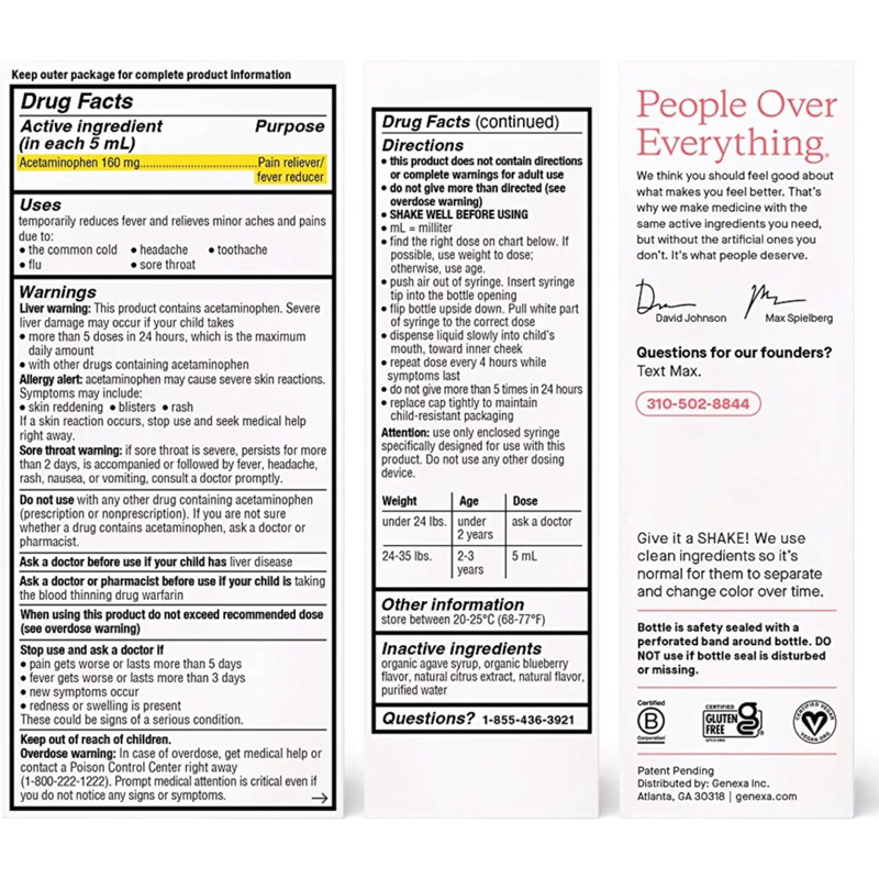 Siro Genexa Infants' Pain & Fever cho bé từ 2 tuổi - BAABEELAND