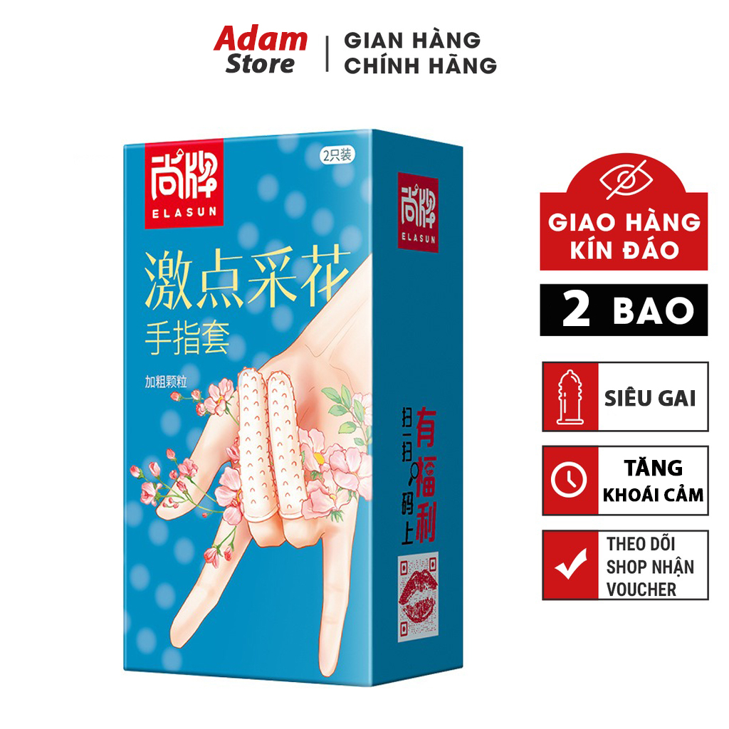 Bao cao su ngón tay có gai LES FINGER, bao ngón tay cao su có gai tăng khoái cảm hộp 2 bcs