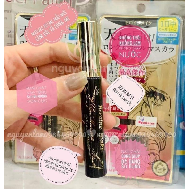 Mascara Kiss me chuốt mi siêu dài, siêu cong Nội địa Nhật chính hãng