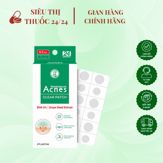 [ Hộp 24 miếng ] Miếng dán mụn ACNES ⚡ CAM KẾT CHẤT LƯỢNG ⚡ Miếng dán che mụn giảm nguy cơ để lại sẹo và thâm
