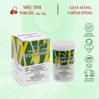 [ Hộp 40 viên ] Viên uống ho EUCAPHOR ⚡ CAM KẾT CHÍNH HÃNG ⚡ Viên uống giảm ho, làm ấm đường hô hấp, thông họng hiệu quả