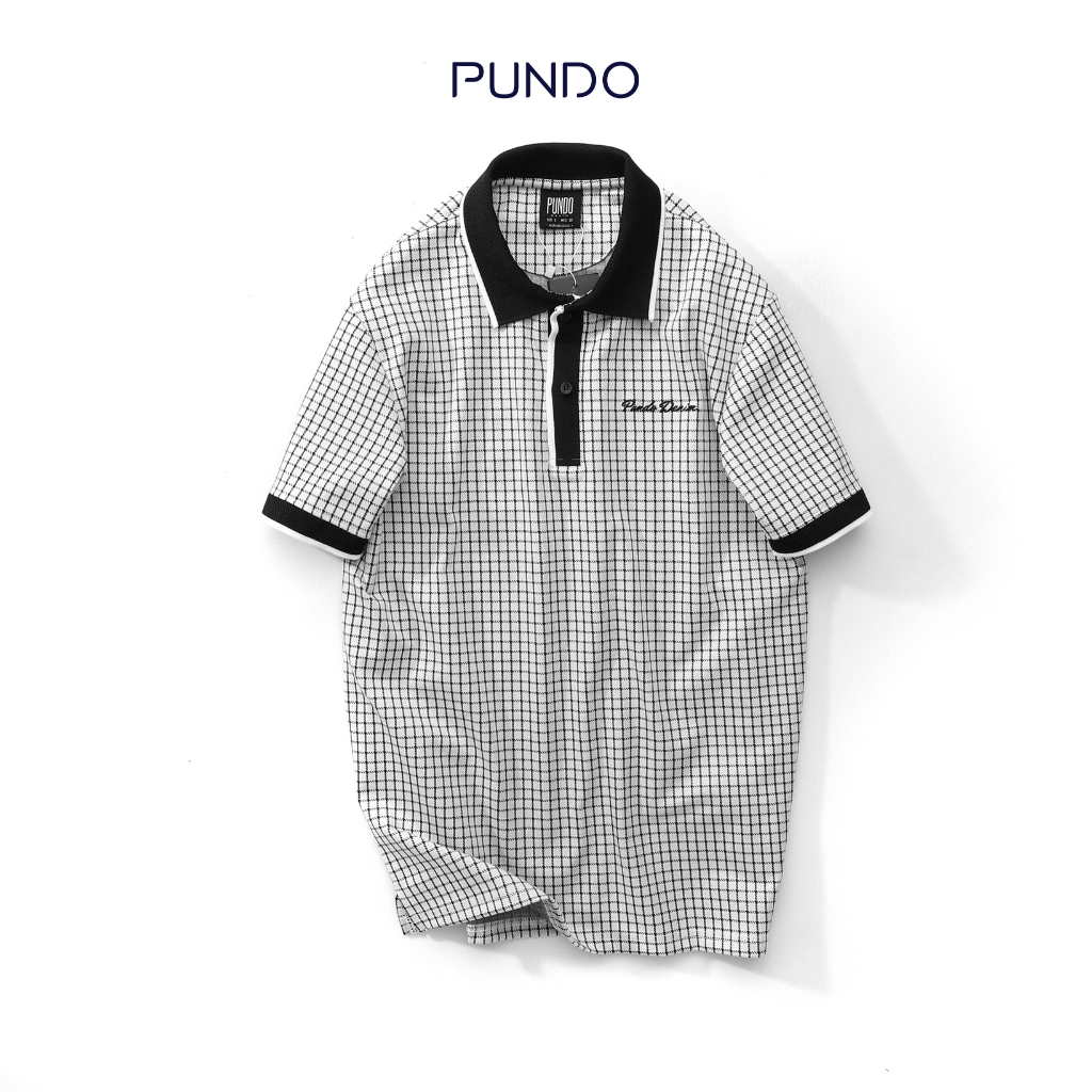 Áo polo nam cao cấp PUNDO DENIN sọc caro 5 màu dễ phối vải cotton cao cấp APPD21