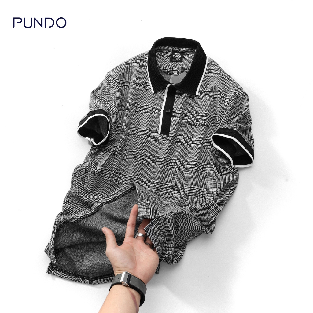 Áo polo nam cao cấp PUNDO DENIN sọc caro 5 màu dễ phối vải cotton cao cấp APPD21