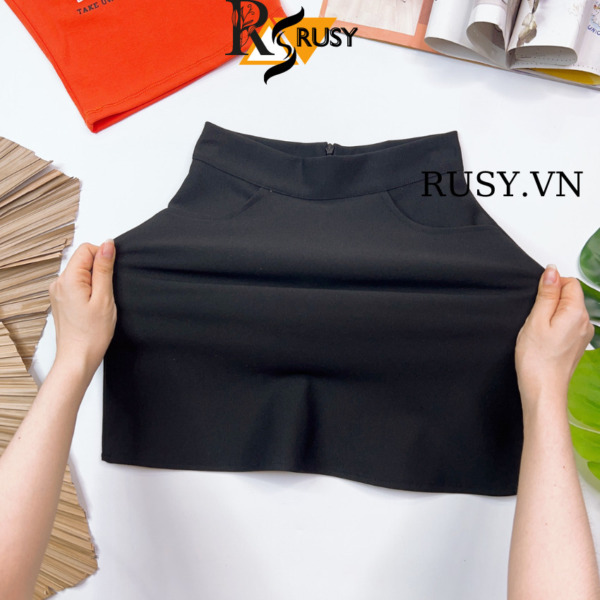Chân váy xoè ngắn chất mango co giản công sở cao cấp dày dặn RUSY