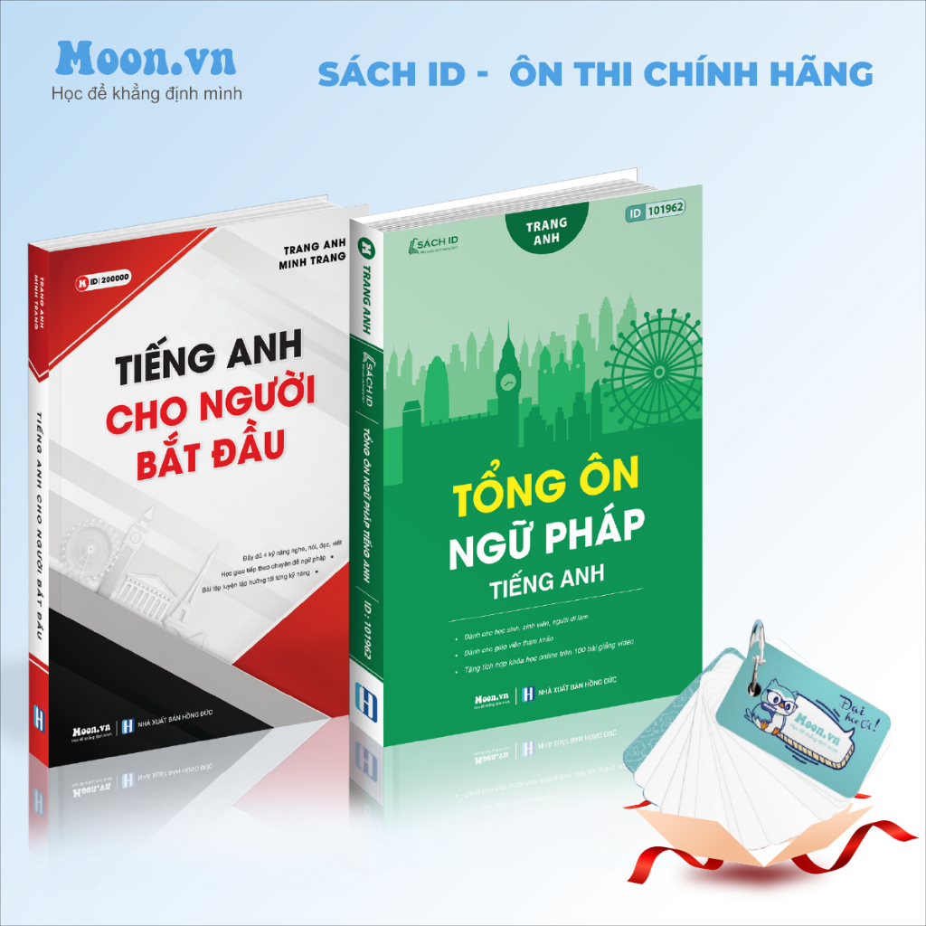 Combo sách Tiếng Anh cho người mất gốc: Tiếng anh bắt đầu và tổng ôn ngữ pháp tiếng anh cô Trang Anh | Sách ID