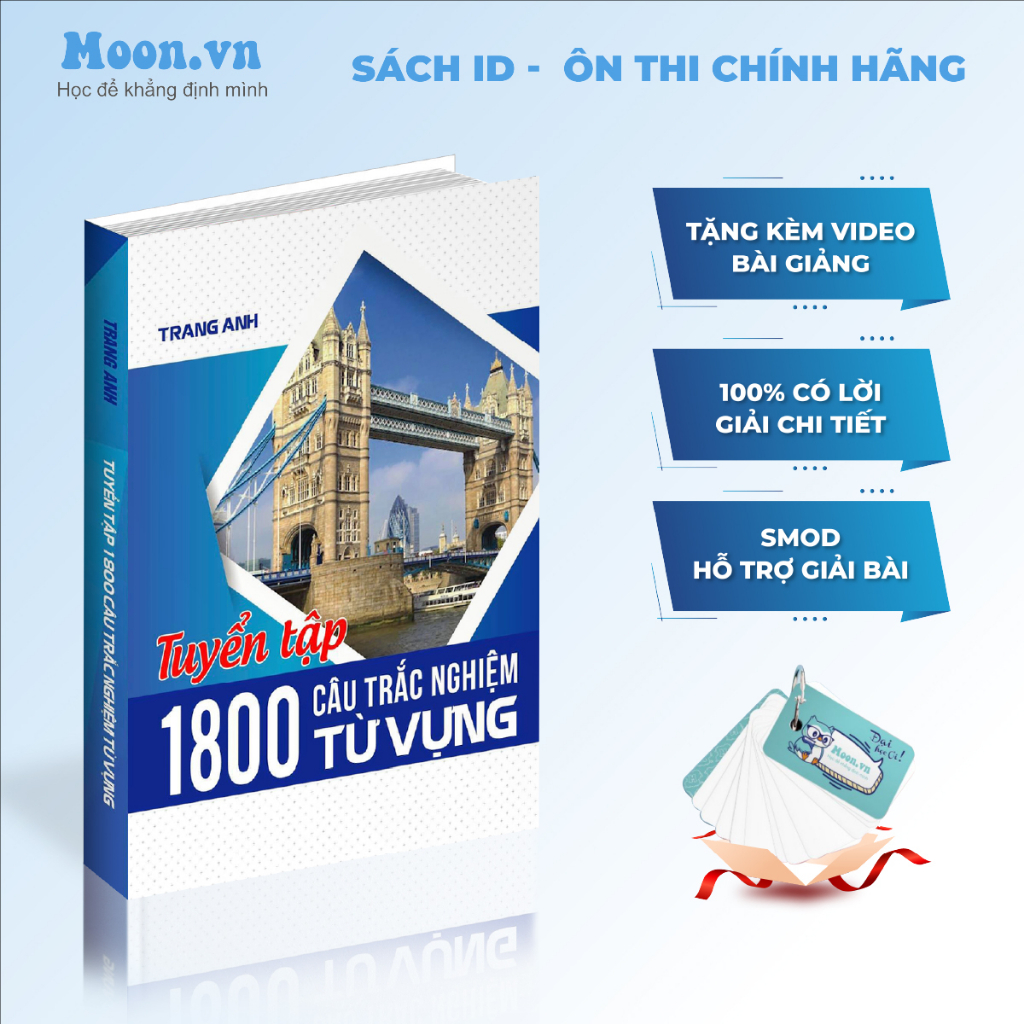 Sách Từ vựng Tiếng Anh cô Trang Anh: Tuyển tập 1800 câu trắc nghiệm từ vựng