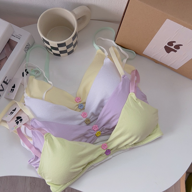 Áo brallete Cotton tone pastel - Amanda Bra - Design by Heidi