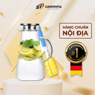 Bình đựng nước thuỷ tinh Sodasweet Germany 2,2L có tay cầm Nội địa Đức, Bình nước thủy tinh 2 lít GermanySnT 190071