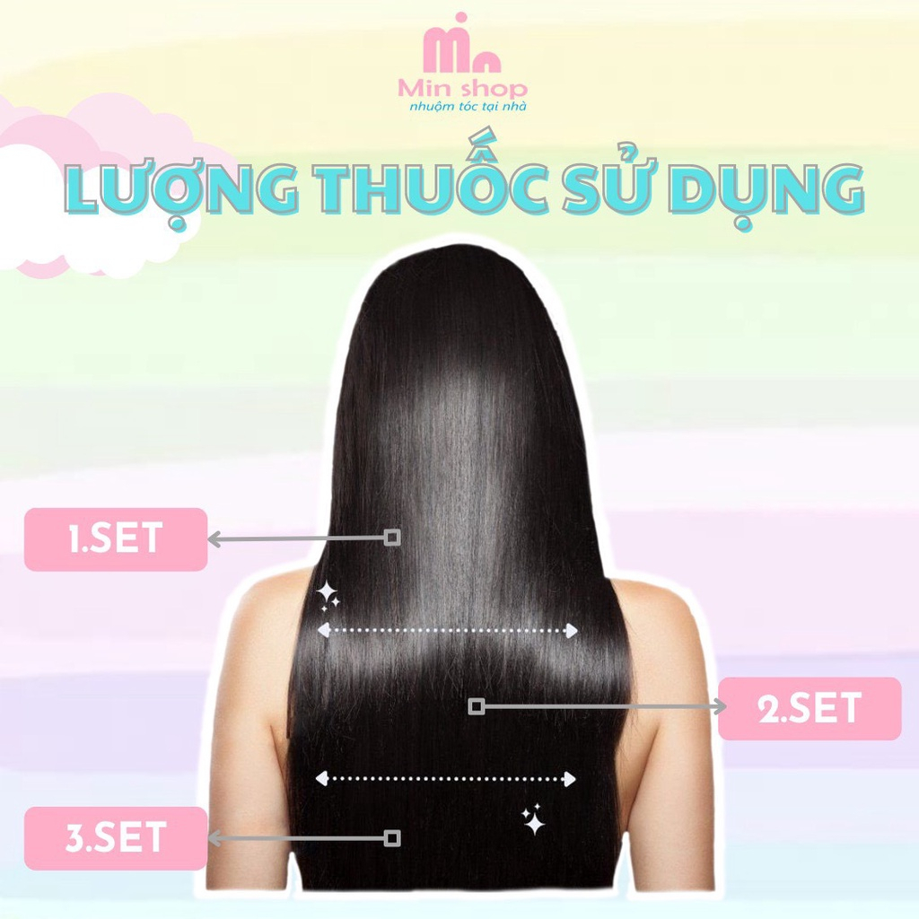 Thuốc nhuộm tóc Nâu, thuốc nhuộm tóc Nâu Hổ Phách tặng kèm oxy trợ dưỡng và bao tay, MIN.HAIR