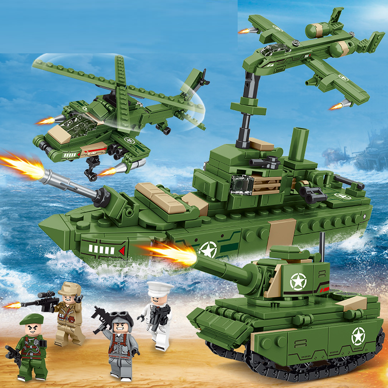 Bộ đồ chơi lắp ráp mô hình quân đội 4 in 1, đồ chơi sáng tạo cho bé K212