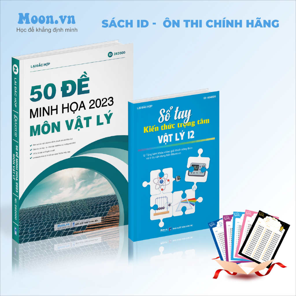 Sách bộ đề minh họa 2023 và sổ tay môn vật lý ôn luyện thi THPT QG  | Sach ID