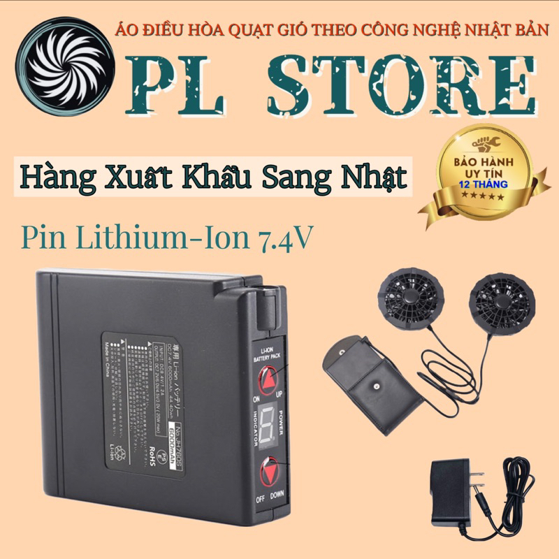 {Tặng Bao Da} Hàng Xuất Nhật - Trọn bộ Pin Lithium + Quạt động cơ Mabuchi full Phụ kiện