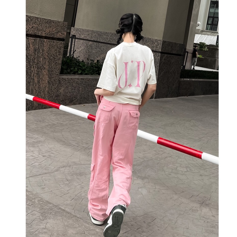 Áo thun,áo phông UNISEX FORM “PINK LOGO PUBERTY” TEE cho nam nữ