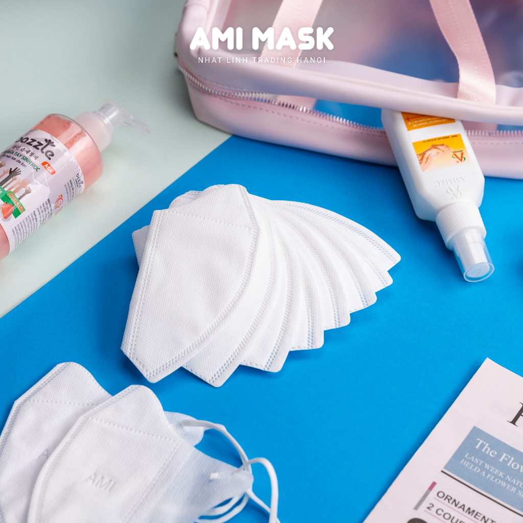 [30-100 chiếc] Khẩu trang y tế AMI 5D Mask 3 lớp đạt chuẩn, kiểu dáng khẩu trang 5D ôm gọn kháng khuẩn, chống bụi mịn