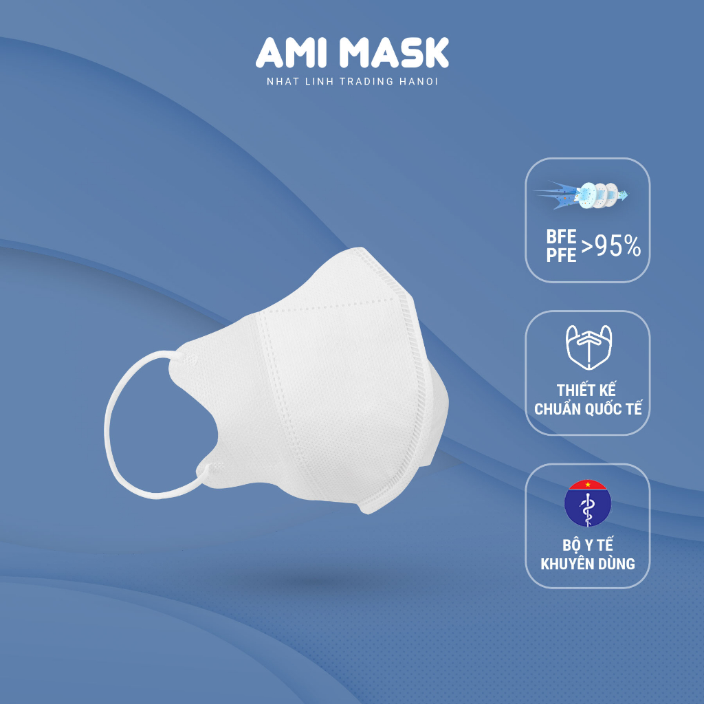 200-300 chiếc Khẩu trang y tế AMI 5D Mask kiểu dáng ôm gọn kháng khuẩn,
