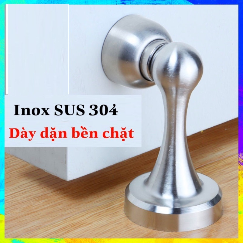 Chặn cửa chống va đập Inox 304, chặn cửa siêu hít, Nam châm hít cửa mạnh - chuyên cho cửa nặng, to, giữ cửa chắc chắn