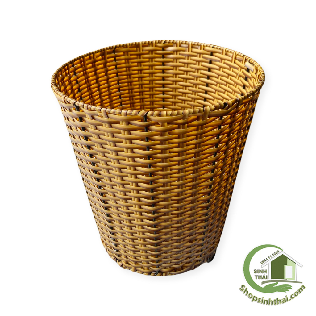 Sọt mây tròn lớn không nắp - Sọt nhựa giả mây