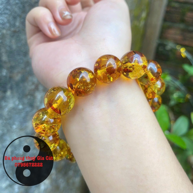 Vòng tay hô phách vip 14 li kiểm định amber