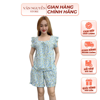 Bộ đùi hoa nhí quần lưng thun c.o g.i.ã.n chất vải mát vân nguyễn m63