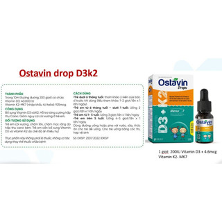 Vitamin D3 + K2 Ostavin drops 10ml